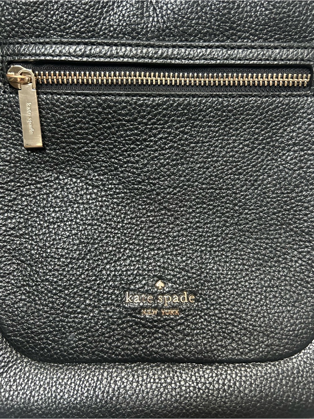 kate spade Black Pebbled Leather Crossbody with Front Zip Pocket - Picture 2 of 7